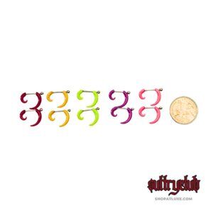 Five pair of Tiny Acrylic Ear Gauge Spiral Cheater Tapers